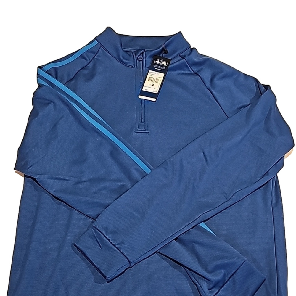 Adidas mens quarter zip pullover blue mens medium